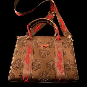 Ed Hardy Brown and Red Shoulder Bag